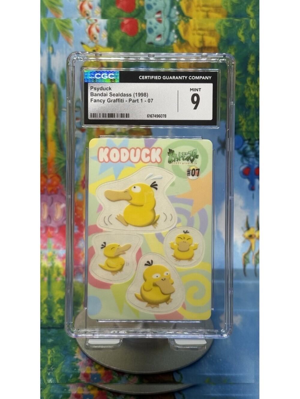 Psyduck Bandai Sealdass Fancy Graffiti Part 1 #07 1998 CGC 9